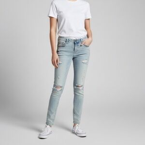 2/$30 Mossimo Supply Skinny Distressed Light Wash Studded Denim Jeans Size 7